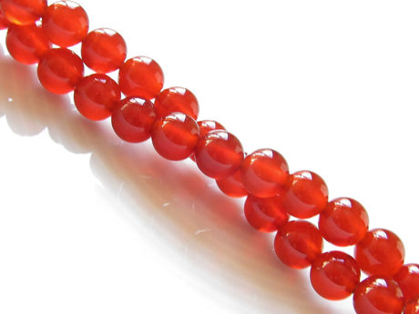 Picture of 6x6 mm, round, gemstone beads, red carnelian, natural, A-grade