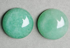 Image de 18x18 mm, rond, cabochons de pierres gemmes, aventurine, verte, naturelle