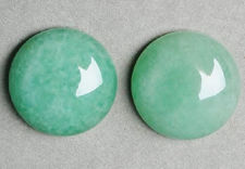 Image de 14x14 mm, rond, cabochons de pierres gemmes, aventurine, verte, naturelle