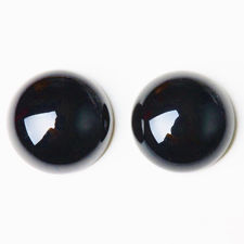Image de 14x14 mm, rond, cabochons de pierres gemmes, onyx, noir