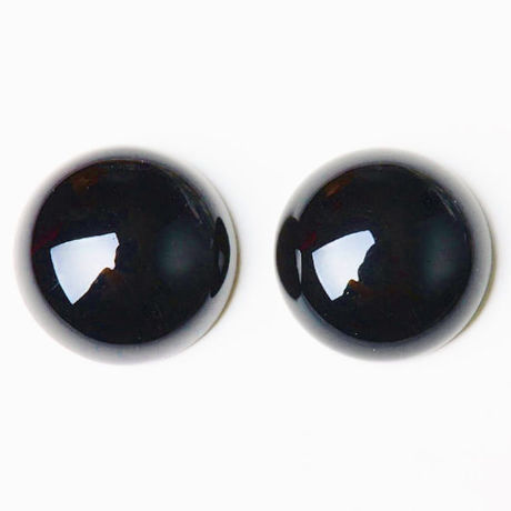 Afbeeldingen van 14x14 mm, ronde, edelsteen cabochons, onyx, zwart