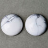 Picture of 14x14 mm, round, gemstone cabochons, howlite, white, natural