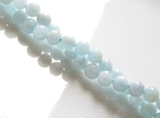 Picture of 6x6 mm, round, gemstone beads, aquamarine, natural