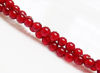 Picture of 4x4 mm, round, gemstone beads, deep red carnelian, natural, AA-grade