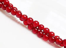 Image de 4x4 mm, perles rondes, pierres gemmes, cornaline rouge profond, naturelle, qualité AA