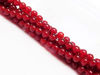 Picture of 4x4 mm, round, gemstone beads, deep red carnelian, natural, AA-grade