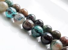 Picture of 8x8 mm, round, gemstone beads, azurite, natural