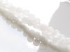 Picture of 4x4 mm, round, gemstone beads, jade, white, translucent, A-grade