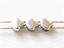 Image de 7.5x7.5 mm, perles en en éventail, feuille Ginkgo, de verre tchèque, 2 trous, opaque, finition argent