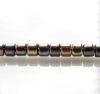 Image de Perles de rocailles cylindriques tchèques, taille 10, métallique, couleur cuir, mat, 5 grammes