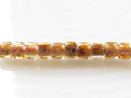 Afbeeldingen van Tsjechische cilinder rocailles, maat 10, kristal, picasso, 5 gram