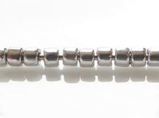 Image de Perles de rocailles cylindriques tchèques, taille 10, opaque, miroir complet d'argent, 5 grammes
