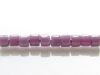 Picture of Czech cylinder seed beads, size 10, opaque, chalk white, metallic amethyst purple, luster, 5 grams