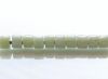 Picture of Czech cylinder seed beads, size 10, opaque, chalk white, light celadon green, luster, 5 grams