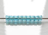 Picture of Czech seed beads, size 8, transparent, aquamarine blue, luster