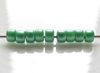 Picture of Czech seed beads, size 8, opaque, green, pearl shine