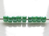 Image de Perles de rocailles tchèques, taille 8, opaque, vert, éclat nacré