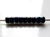 Picture of Czech seed beads, size 8, opaque, jet black, full AB-lined