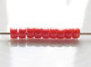 Picture of Czech seed beads, size 8, opaque, light coral orange, pearl shine