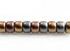 Picture of Czech seed beads, size 8, metallic, leather color, matte