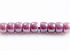 Picture of Czech seed beads, size 8, opaque, amethyst purple, luster