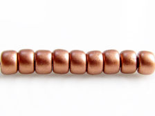 Picture of Czech seed beads, size 8, metallic, bronze copper, matte