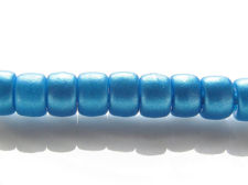 Image de Perles de rocailles tchèques, taille 8, opaque, bleu azur, éclat nacré