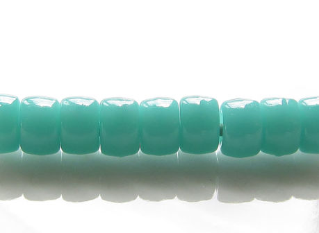 Image de Perles de rocailles tchèques, taille 8, opaque, vert turquoise