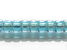 Image de Perles de rocailles tchèques, taille 8, transparent, bleu aigue-marine, lustré
