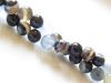 Picture of 6x6 mm, round, gemstone beads, natural striped agate, brown and blue