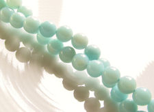Picture of 6x6 mm, round, gemstone beads, amazonite, natural, A-grade