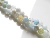 Picture of 6x6 mm, round, gemstone beads, multicolored aquamarine, natural