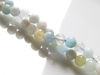 Picture of 6x6 mm, round, gemstone beads, multicolored aquamarine, natural