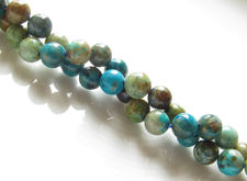 Image de 6x6 mm, perles rondes, pierres gemmes, azurite, naturelle