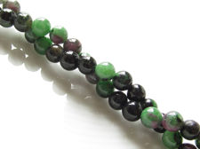 Picture of 4x4 mm, round, gemstone beads, Ruby-Zoisite, natural, AA-grade