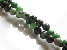 Picture of 6x6 mm, round, gemstone beads, Ruby-Zoisite, natural, AA-grade