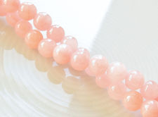 Image de 6x6 mm, perles rondes, pierres gemmes, jade Mashan, rose brumeux