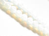 Picture of 8x8 mm, round, gemstone beads, opalite, opal quartz or milky quartz