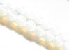 Picture of 8x8 mm, round, gemstone beads, opalite, opal quartz or milky quartz