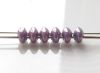 Picture of 5x2.5 mm, SuperDuo beads, Czech glass, 2 holes, opaque, chalk white, metallic amethyst purple luster