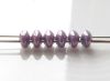 Afbeeldingen van 5x2.5 mm, SuperDuo kralen, Tsjechisch glas, 2 gaatjes, ondoorzichtig, krijtwit, metaalkleurig amethist paarse glans