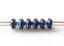 Afbeeldingen van 5x2.5 mm, SuperDuo kralen, Tsjechisch glas, 2 gaatjes, ondoorzichtig, gitzwart, volledige AB afwerking