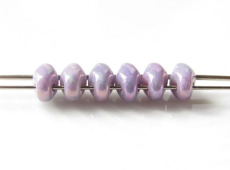 Afbeeldingen van 5x2.5 mm, SuperDuo kralen, Tsjechisch glas, 2 gaatjes, ondoorzichtig, krijtwit, nebula afwerking
