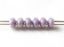 Picture of 5x2.5 mm, SuperDuo beads, Czech glass, 2 holes, opaque, chalk white, nebula finishing