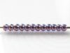 Picture of Japanese seed bead, round, size 11/0, Toho, opaque, amethyst purple, gold lustered