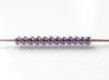 Image de Perles de rocailles japonaises, rondes taille 11/0, Toho, opaque, violet améthyste, lustré or