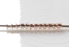 Image de Perles cylindrique, taille 11/0, Treasure, doublé d'argent, cristal Rosaline, 5 grammes