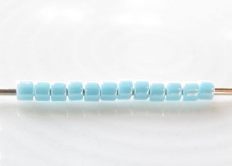 Picture of Cylinder beads, size 11/0, Treasure, opaque, sky blue, luster, 5 grams