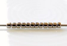 Picture of Cylinder beads, size 11/0, Treasure, metallic, tarnished silver or nickel, 5 grams