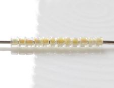 Image de Perles cylindrique, taille 11/0, Treasure, doublé jaune citron opaque, cristal arc-en-ciel, 5 grammes